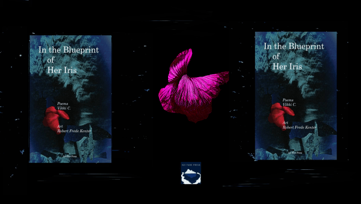 Banner Image Diptych of Iris with emblem flower floating in space. By Robert Frede Kenter (2025)