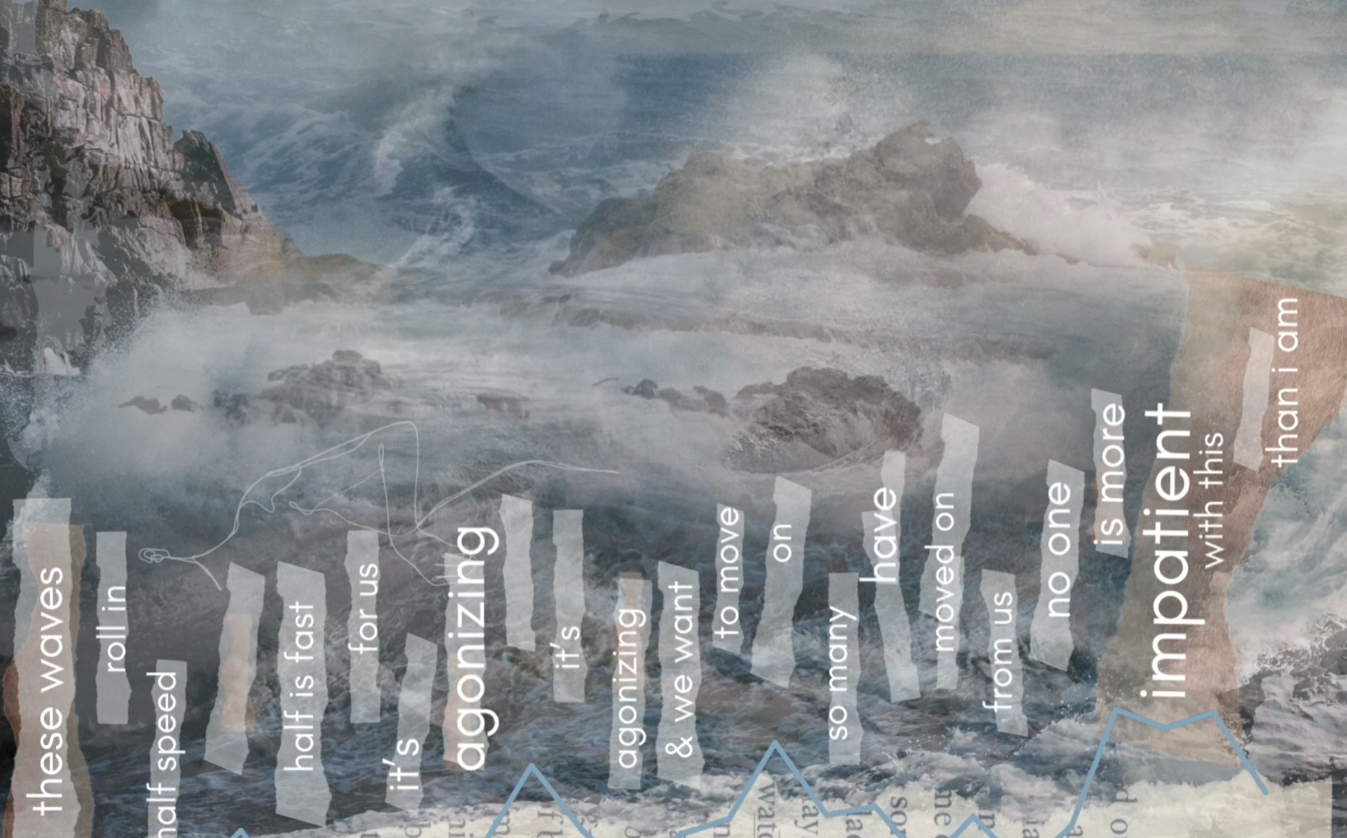 A still from the poem collage video Departure i am trying to render