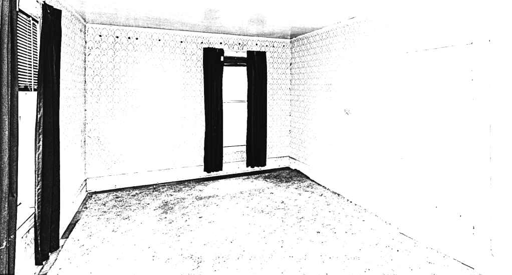 Awoke in a Room (alternate) by Robert Frede Kenter  black and white stark empty room 